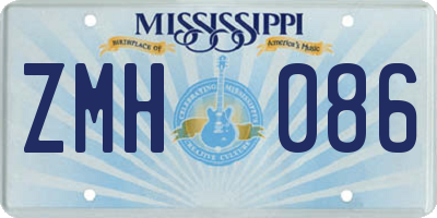 MS license plate ZMH086