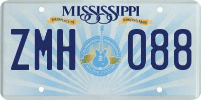 MS license plate ZMH088
