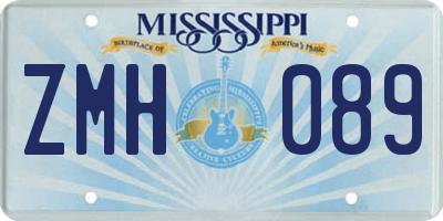 MS license plate ZMH089