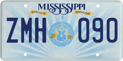 MS license plate ZMH090