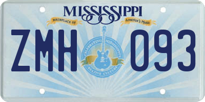 MS license plate ZMH093