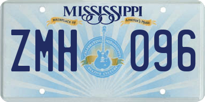 MS license plate ZMH096