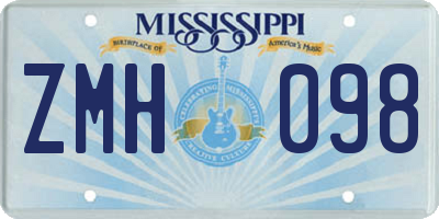 MS license plate ZMH098