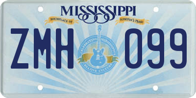 MS license plate ZMH099