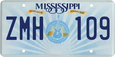 MS license plate ZMH109