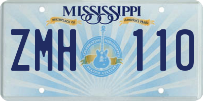 MS license plate ZMH110