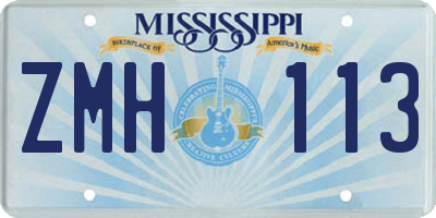 MS license plate ZMH113