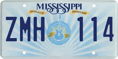 MS license plate ZMH114