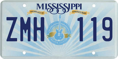 MS license plate ZMH119