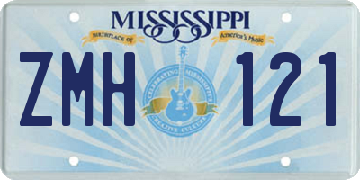MS license plate ZMH121