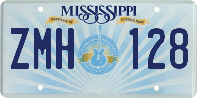 MS license plate ZMH128