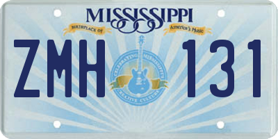 MS license plate ZMH131