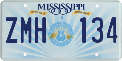 MS license plate ZMH134