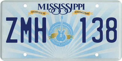 MS license plate ZMH138