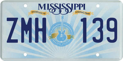 MS license plate ZMH139