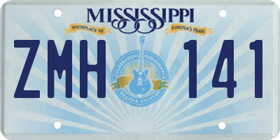 MS license plate ZMH141