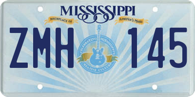 MS license plate ZMH145