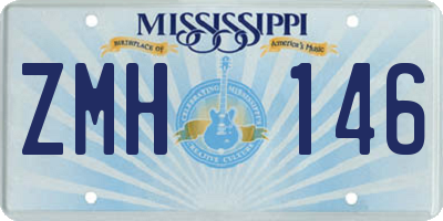 MS license plate ZMH146