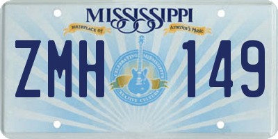MS license plate ZMH149
