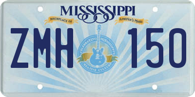 MS license plate ZMH150
