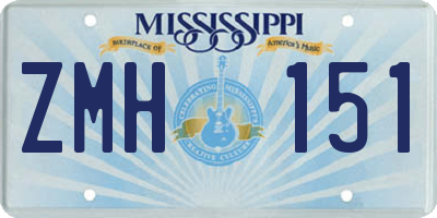 MS license plate ZMH151