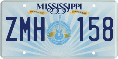 MS license plate ZMH158