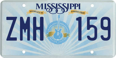 MS license plate ZMH159