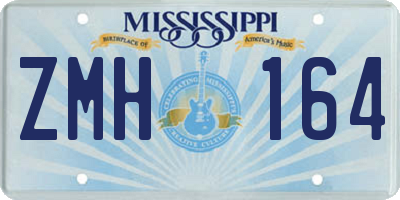 MS license plate ZMH164
