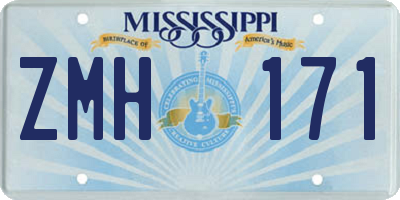 MS license plate ZMH171