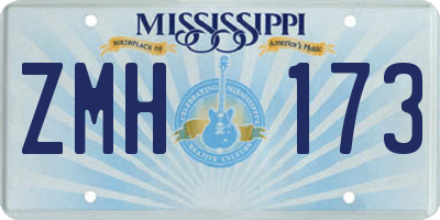 MS license plate ZMH173