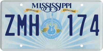 MS license plate ZMH174