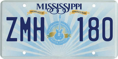 MS license plate ZMH180