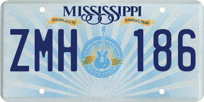 MS license plate ZMH186