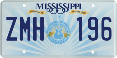 MS license plate ZMH196