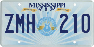 MS license plate ZMH210