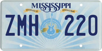 MS license plate ZMH220