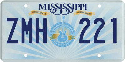 MS license plate ZMH221