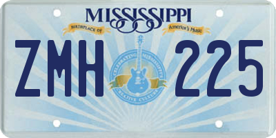 MS license plate ZMH225
