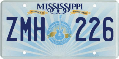 MS license plate ZMH226