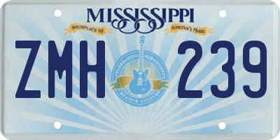 MS license plate ZMH239