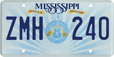 MS license plate ZMH240