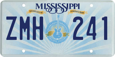 MS license plate ZMH241