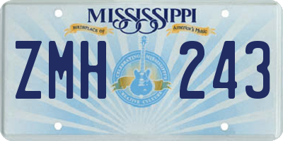 MS license plate ZMH243
