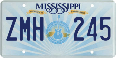 MS license plate ZMH245