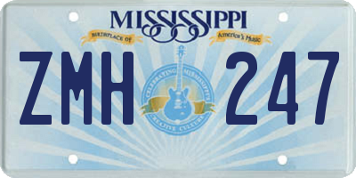 MS license plate ZMH247