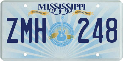 MS license plate ZMH248