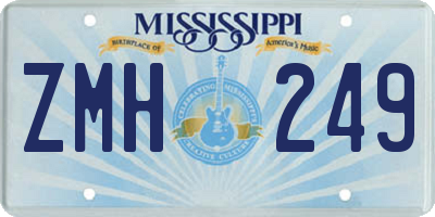 MS license plate ZMH249