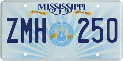 MS license plate ZMH250