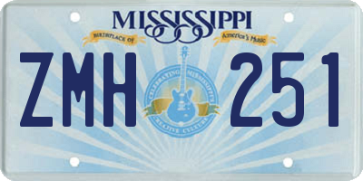 MS license plate ZMH251