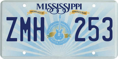 MS license plate ZMH253